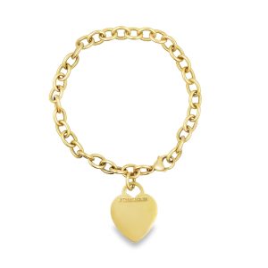 Estate Yellow Gold Heart Charm Bracelet by Tiffany & Co.