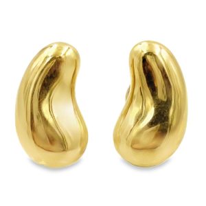 Estate Large Yellow Gold Kidney Bean Earrings by Elsa Peretti for Tiffany & Co.