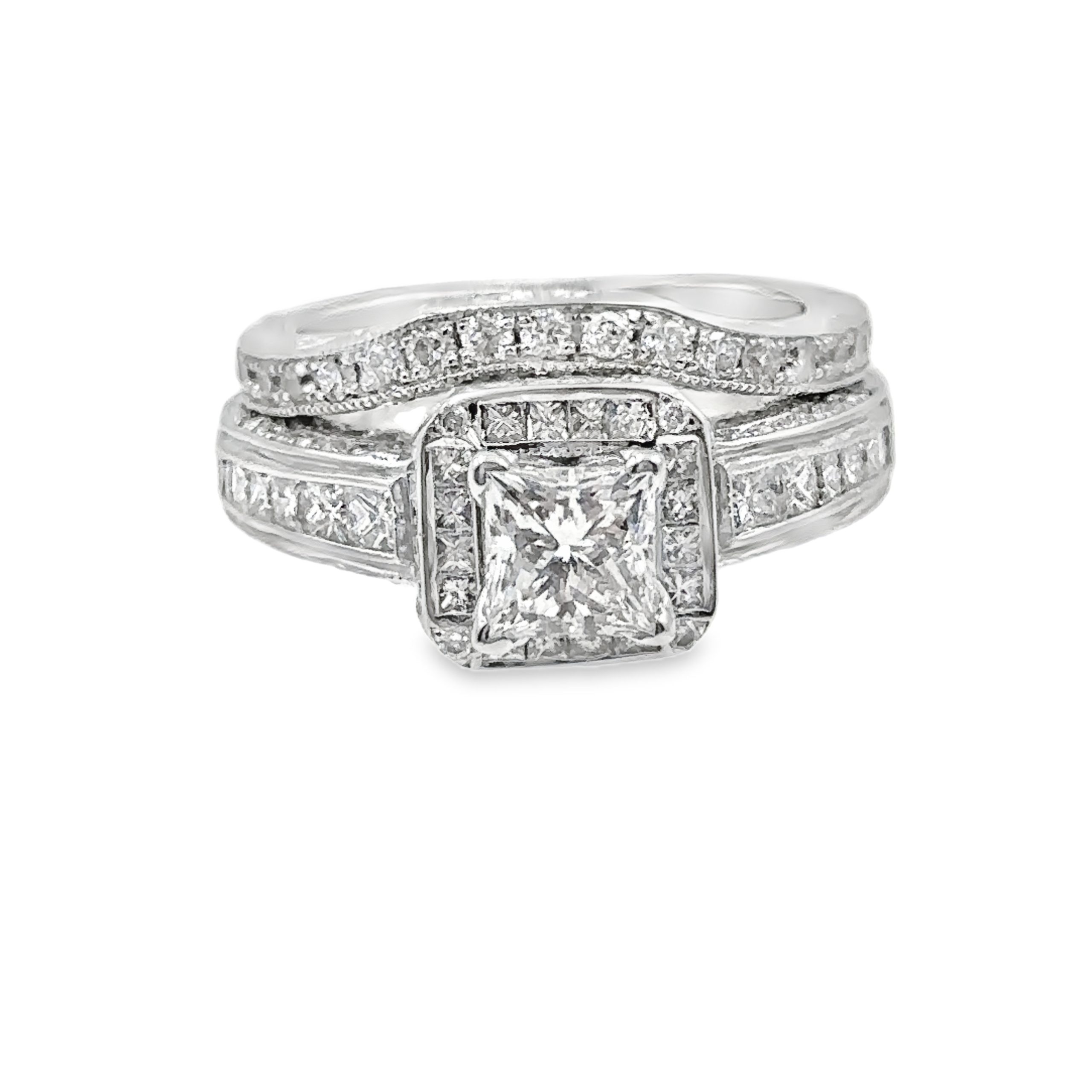 White Gold Diamond Wedding Band Set