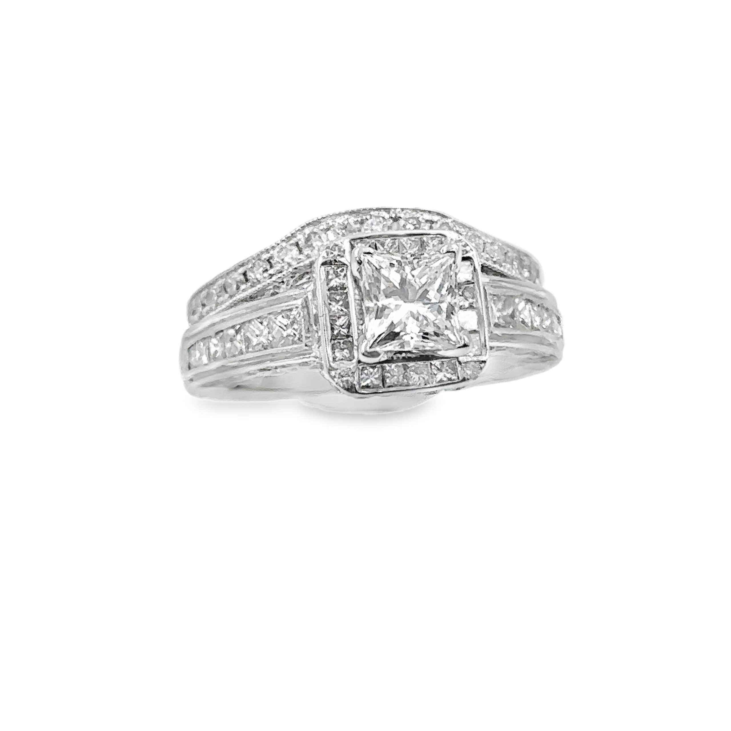 White Gold Diamond Wedding Band Set - Image 2