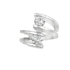 Platinum Diamond Bypass Ring 2.10Cts.