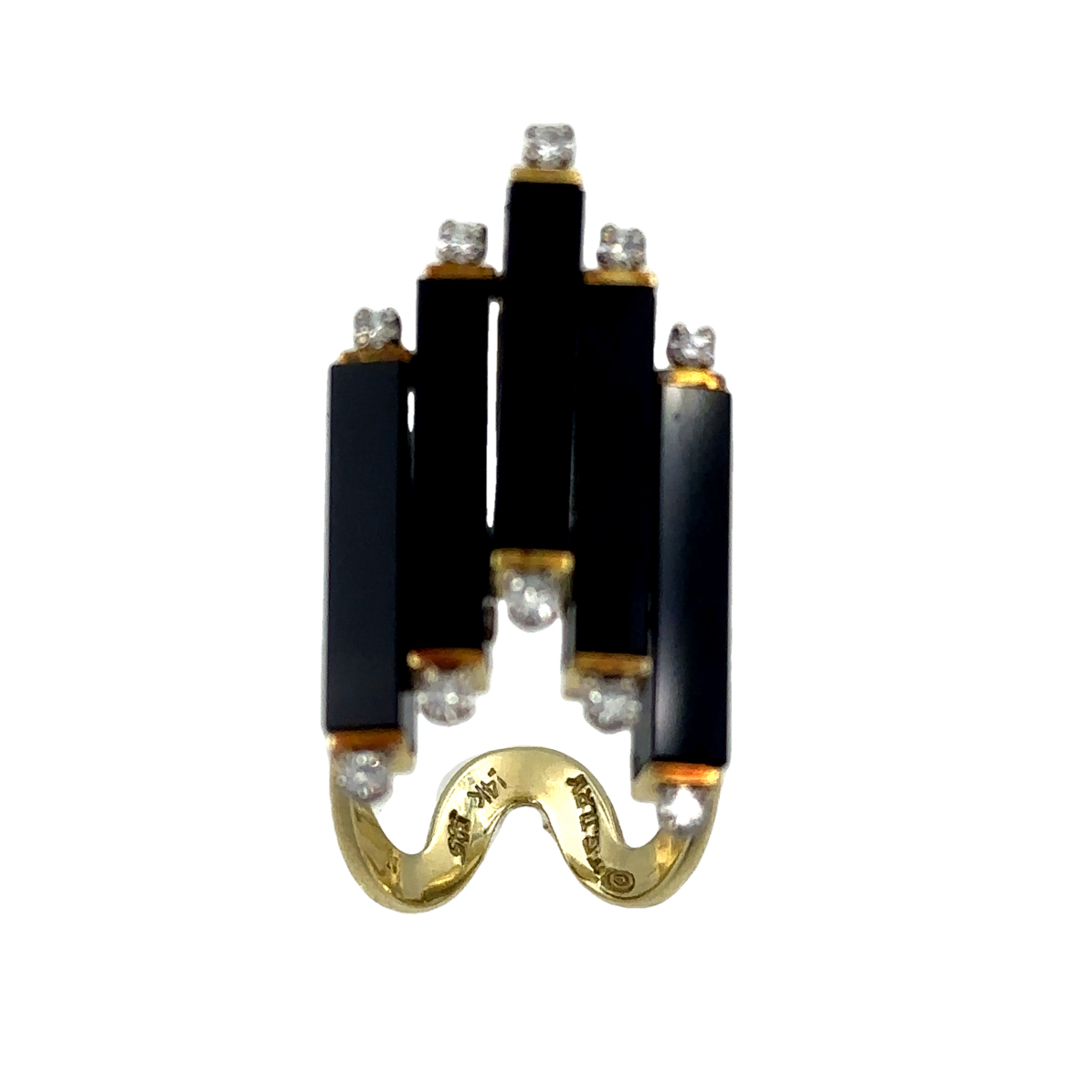 1980’s Diamond and Onyx Chevron Band - Image 2