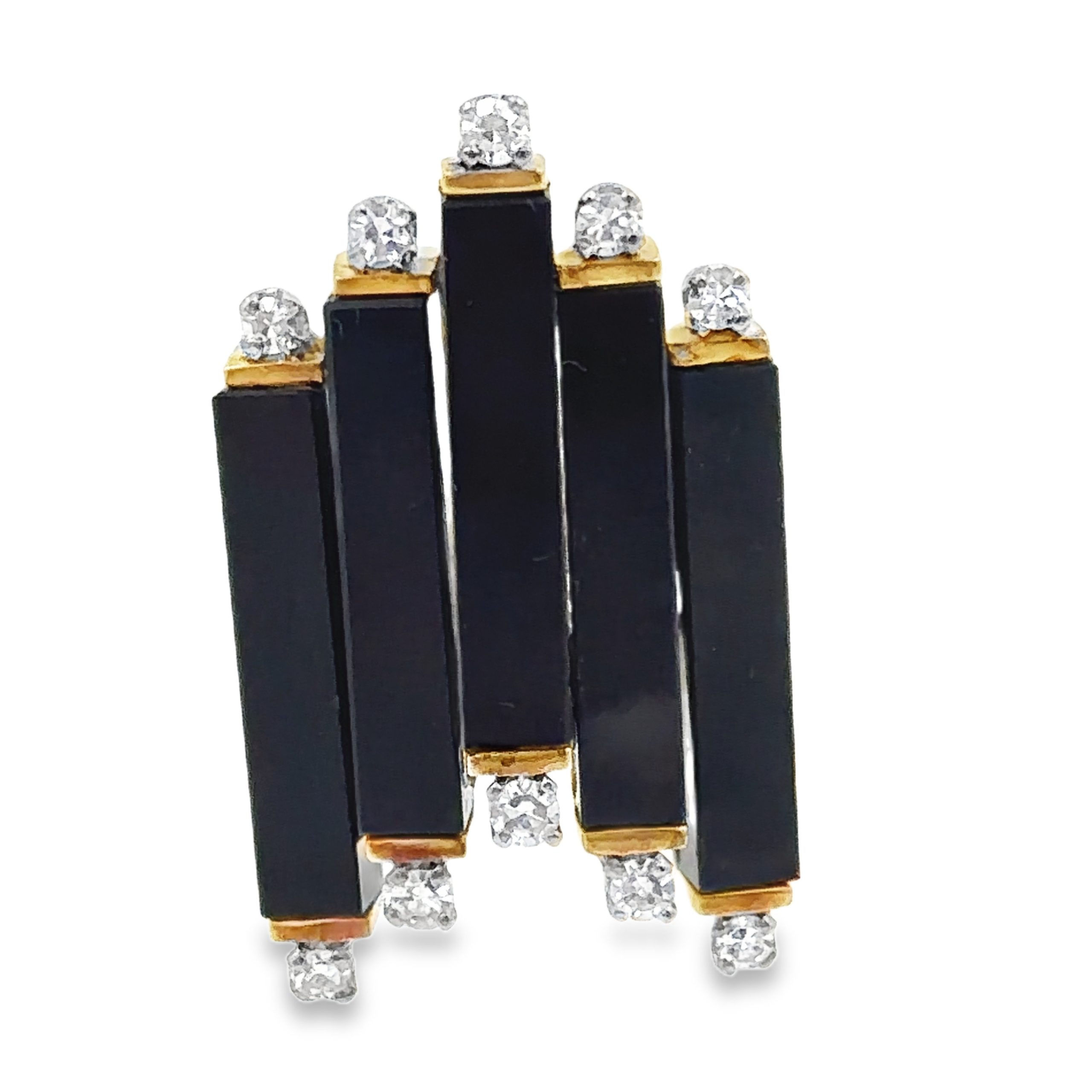 1980’s Diamond and Onyx Chevron Band - Image 3