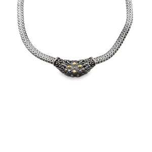 John Hardy Sterling Silver and 18K Gold Necklace