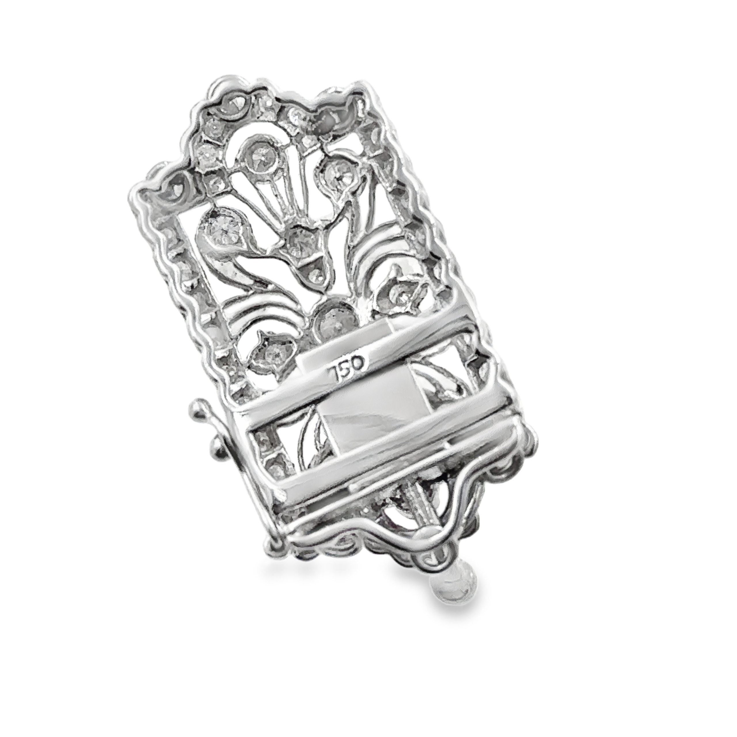 An 18K white gold diamond Art Deco style clasp. - Image 3