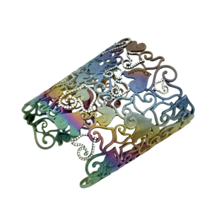 Anodized Titanium & Diamond Cuff Bangle By Chantecler