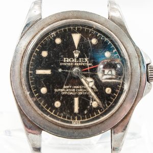 MK Personal Collection Rare Rolex GMT Ref 1675 Tropical Gilt Gloss Dial W/ Pointed Crown Guards Circa 1960