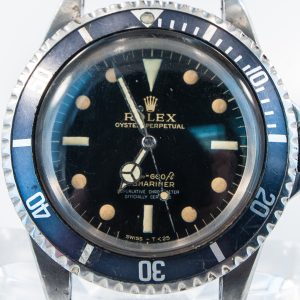 MK Personal Collection Rare Four Line Gilt Glossy Dial Rolex Submariner Ref 5512/13 Wristwatch Circa 1966