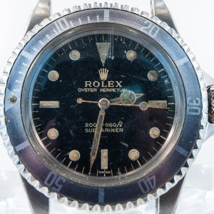 MK Personal Collection Super Rare Gilt Underline Dial Rolex Submariner Ref 5513 Pointed Crown Wristwatch Circa 1963