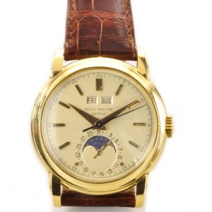 MK Personal Collection Extremely Rare Men's Patek Philippe Gubelin Astronomic Moonphase Wristwatch Ref 2438-1