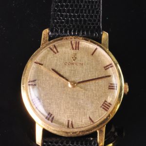 MK Personal Collection Rare 18k Yellow Gold Corum Wristwatch Owned by Howell Cosell Circa 1972