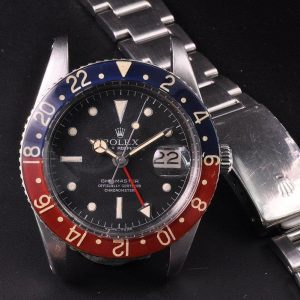 MK Personal Collection Rolex GMT Master Ref 6542 No Crown Guard Wristwatch Circa 1959
