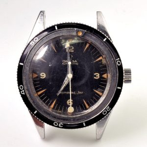 MK Personal Collection Very Rare Men's Omega Seamaster 300 with Lollypop Sweep-Seconds Wristwatch Circa 1957
