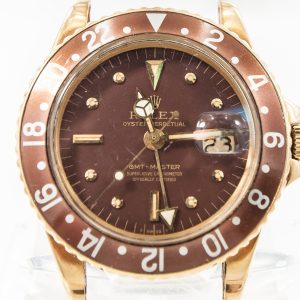 MK Personal Collection Rare Men's 18K Rolex GMT Master Wristwatch Ref 1675 Circa 1968