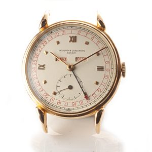 MK Personal Collection Rare 18K Rose Gold Vacheron & Constantin Triple Date Calendar Wristwatch Circa 1948