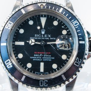 MK Personal Collection Rare Rolex Red Submariner Ref 1680 Wristwatch With Box & Papers Circa 1973