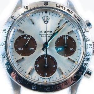 MK Personal Collection David Kravit Rolex Sunburst Tropical Sub Dials Rolex "Cosmograph Small Daytona" Oyster Wristwatch Circa 1968