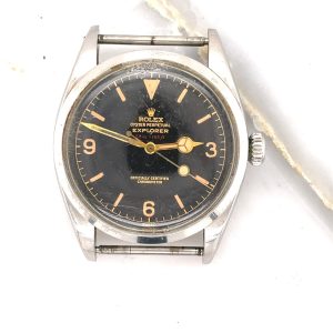 MK Personal Collection Ultra Rare Rolex Explorer With Gilt Red Meters Dial Ref 6610 Circa 1956