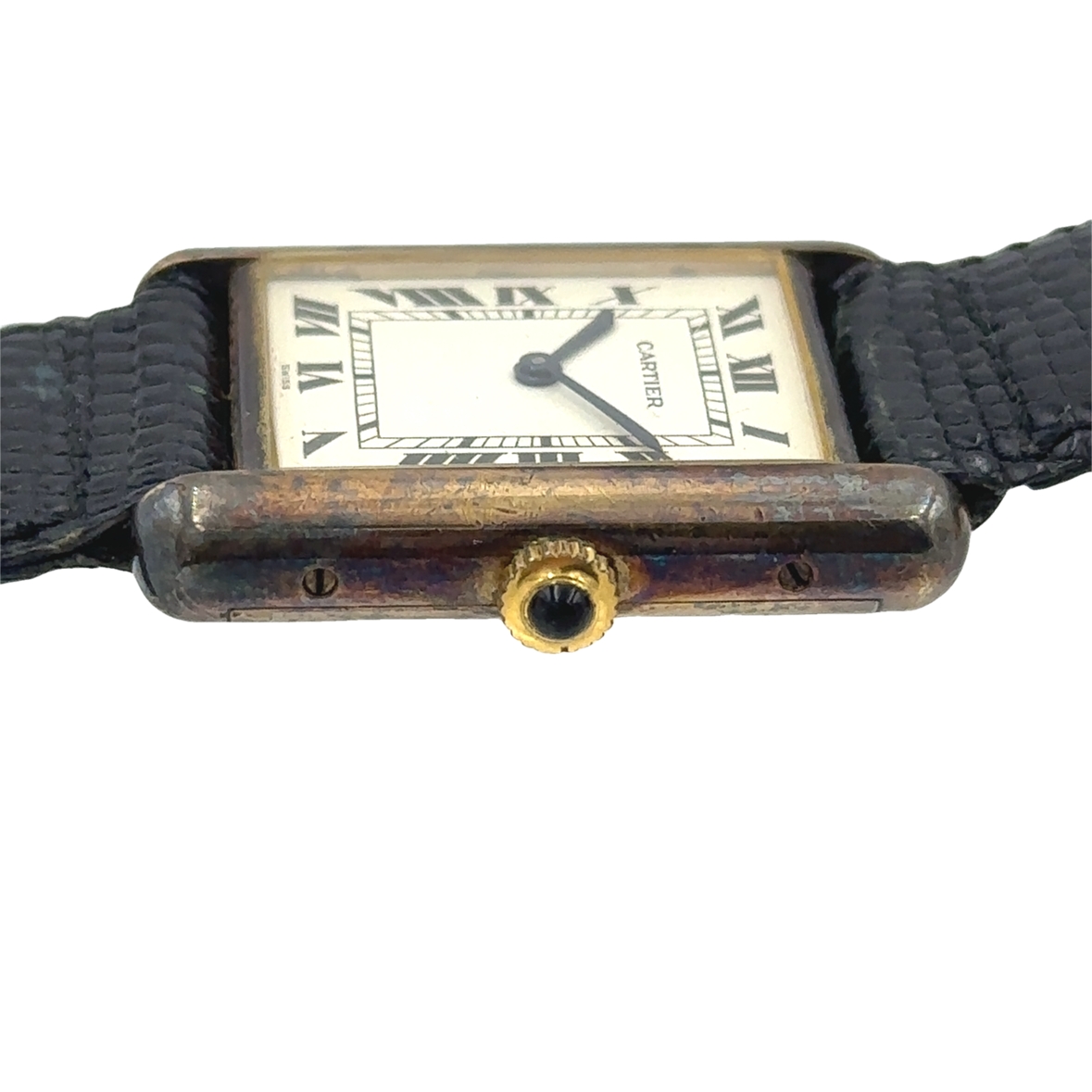 Men's Cartier Vermeil Quartz Tank Wristwatch Circa 1990s - Image 4